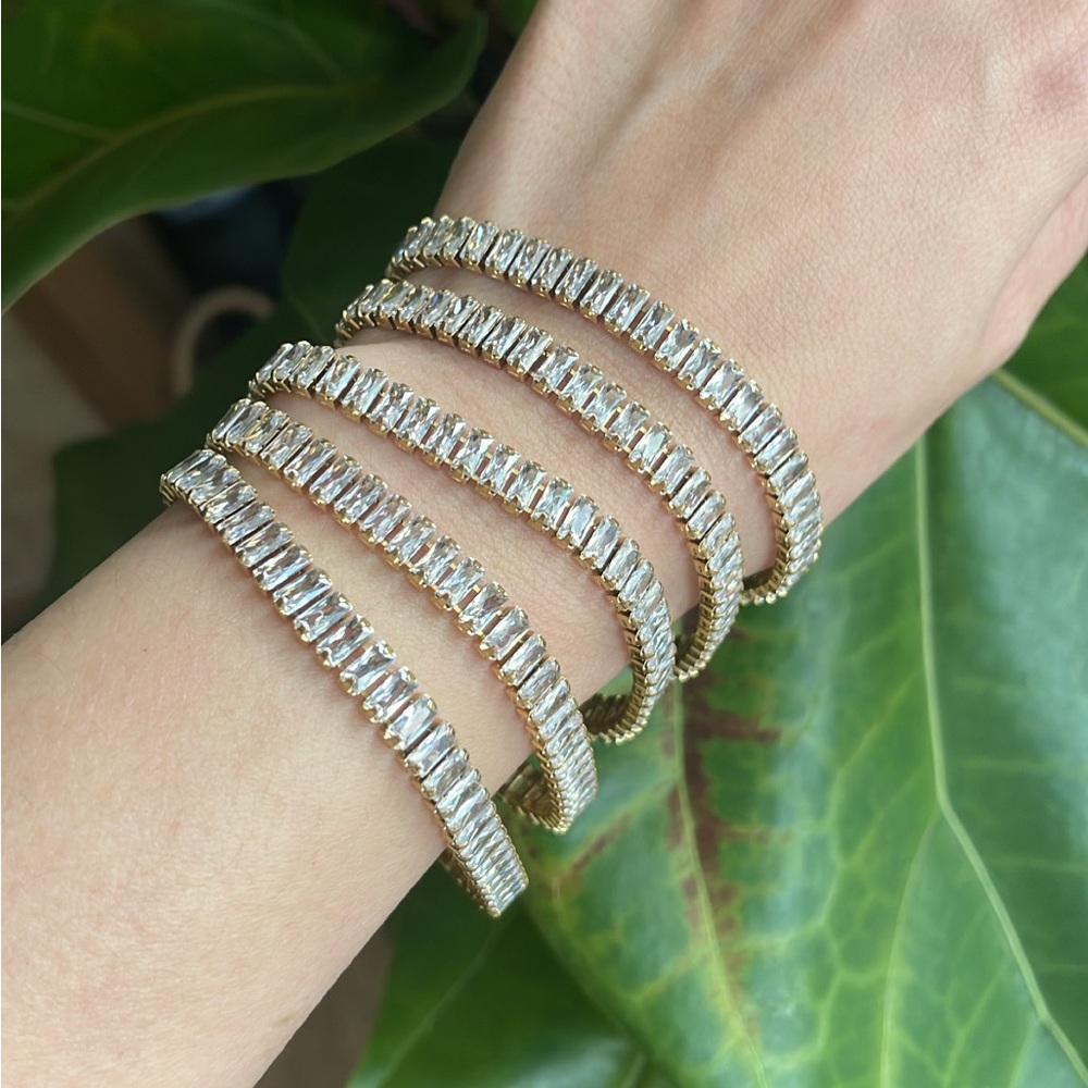 Cubic Zirconia Bracelet | 18k Gold Plated Stainless Steel